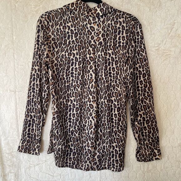 LE SUPERBE Future Ex Boyfriend Leopard Button Up Shirt Size 0 - Picture 9 of 9